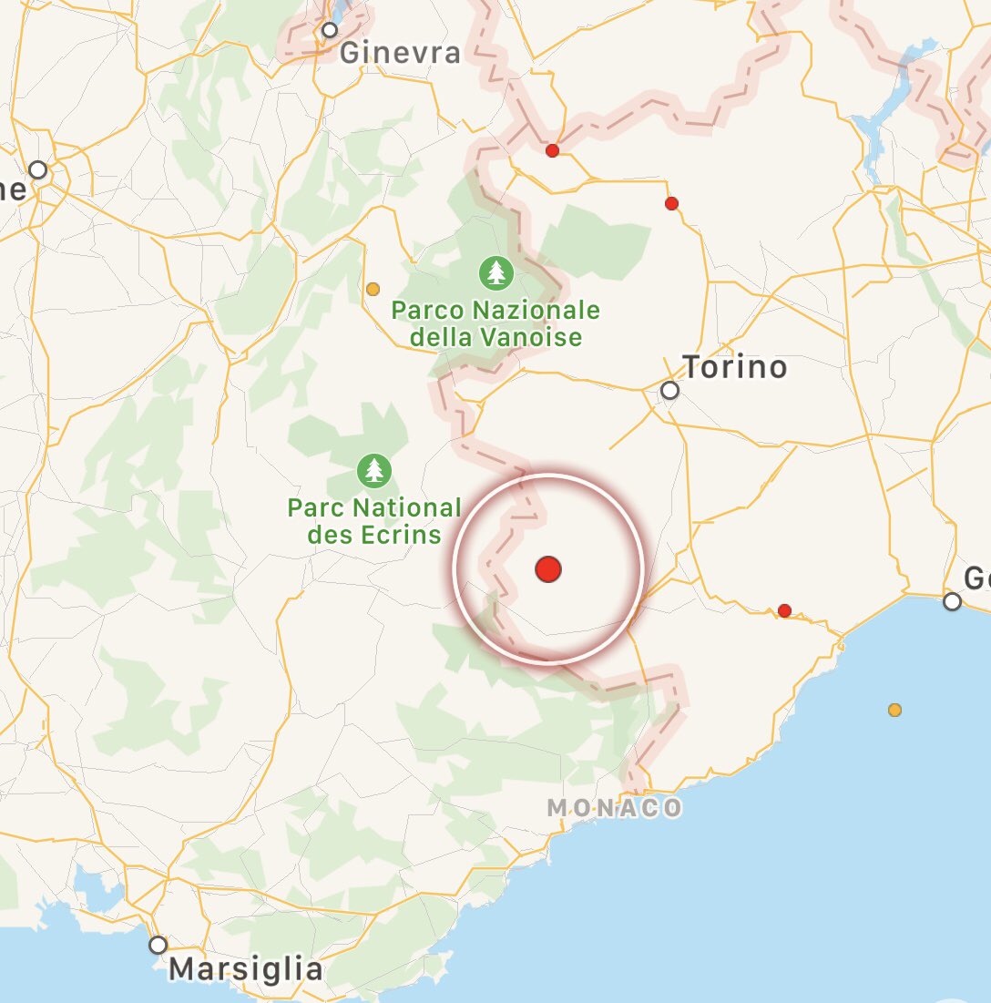 Emergenza24's tweet photo. [17.07-20:20] #Stroppo #Cuneo #terremoto (20:13) ML 3.3 -10 km https://t.co/ZeJmIsi25y