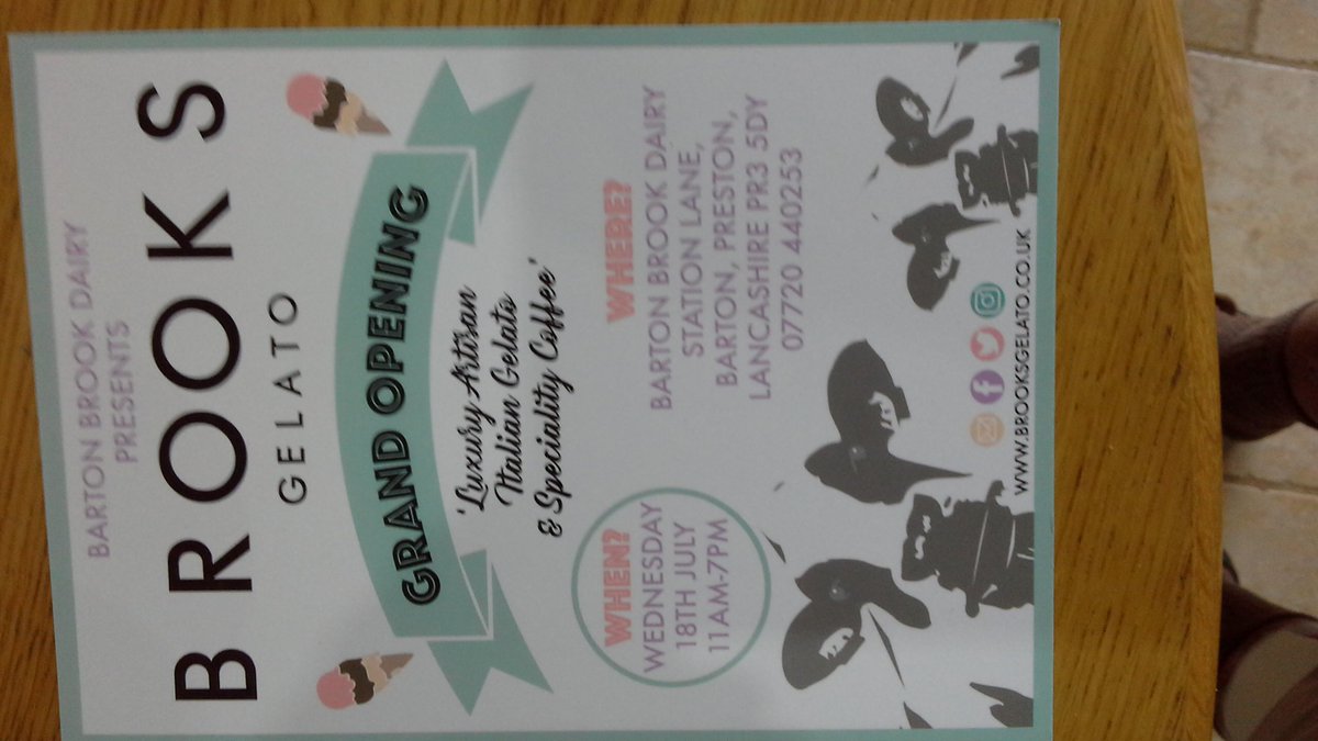 Look whats come to Barton Brook Dairy  Brooks Gelato opening tomorrow