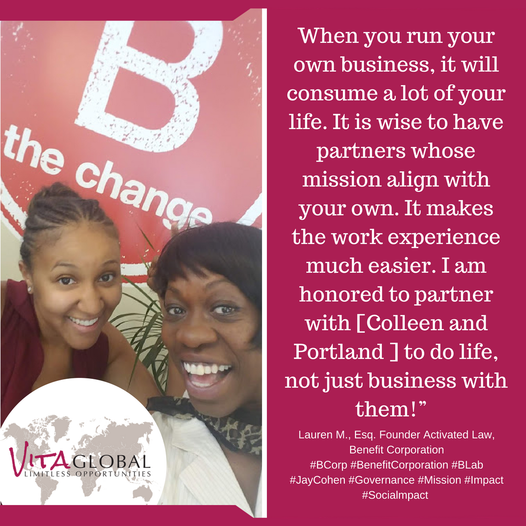 ColleenSlinkard's tweet photo. #Millennials are driving values based purchasing &amp; are starting businesses with triple bottom line business models (people, planet, profit). I'm thrilled about @Vita_Global's client, Activated Law, a #BenefitCorporation law firm built on integrity &amp; honor. #socialimpact https://t.co/byS3uUIV0e