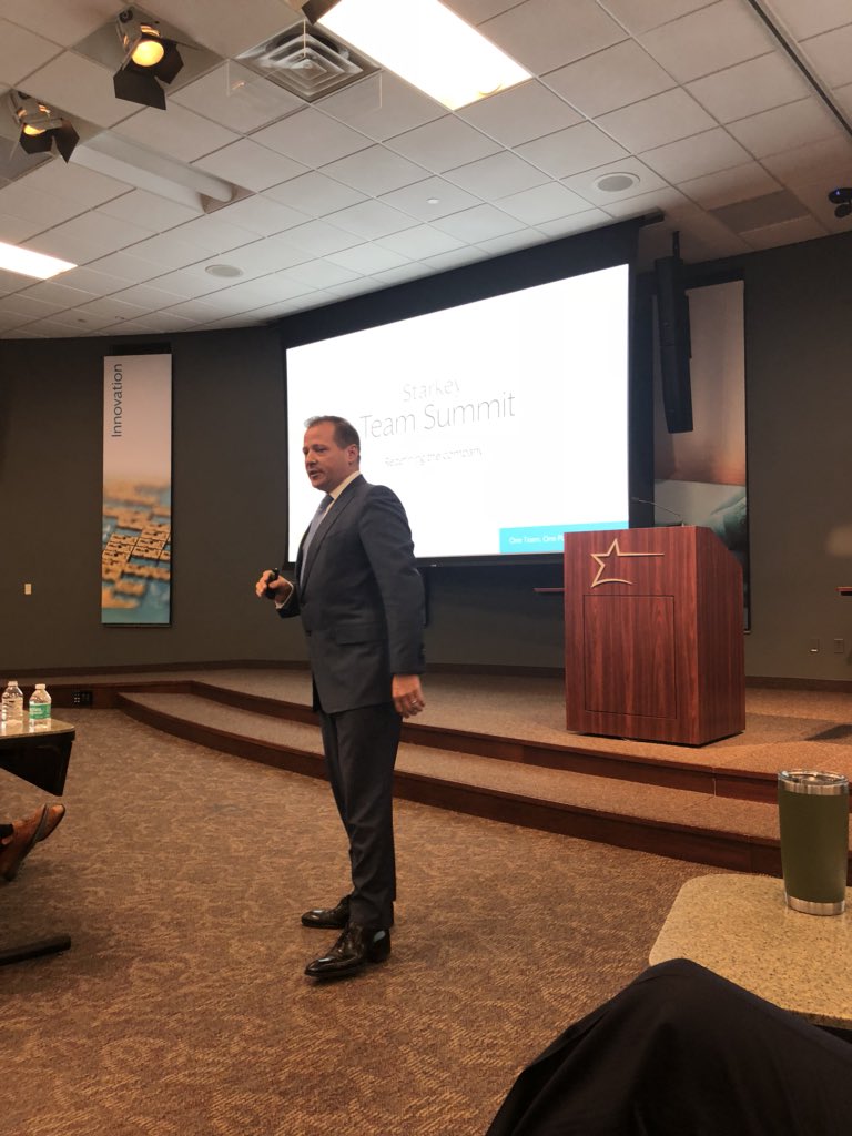 kylenacker's tweet photo. .@starkeyhearing President @BrandonSawalich kicking off day one of #starkeyteamsummit 2018. Excited about some surprises today!! Stay tuned! https://t.co/nUWyWfutGc