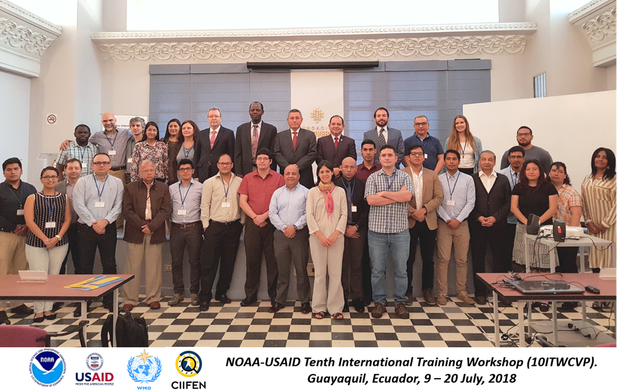 agmunozs's tweet photo. This @NOAAClimate training is empowering the next generation of forecasters in #LatinAmerica on mechanisms and prediction methods at #subseasonal timescales #10ITWCVP #predictS2S @climatesociety @USAID @WMO @WCRP_climate https://t.co/lrhU7kTx89