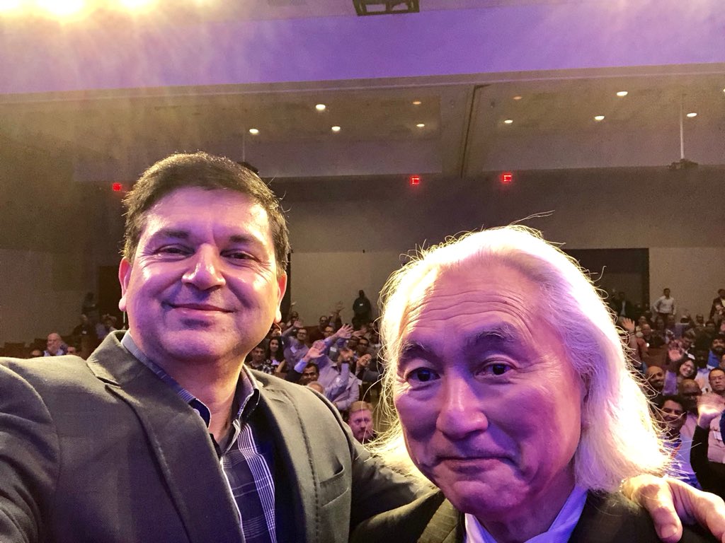 sanjiv_yajnik's tweet photo. I had the pleasure of meeting famed futurist and theoretical physicist @michiokaku at #ForwarDFW yesterday. What an awesome day of learning and inspiration! https://t.co/uNH7qe7U1P