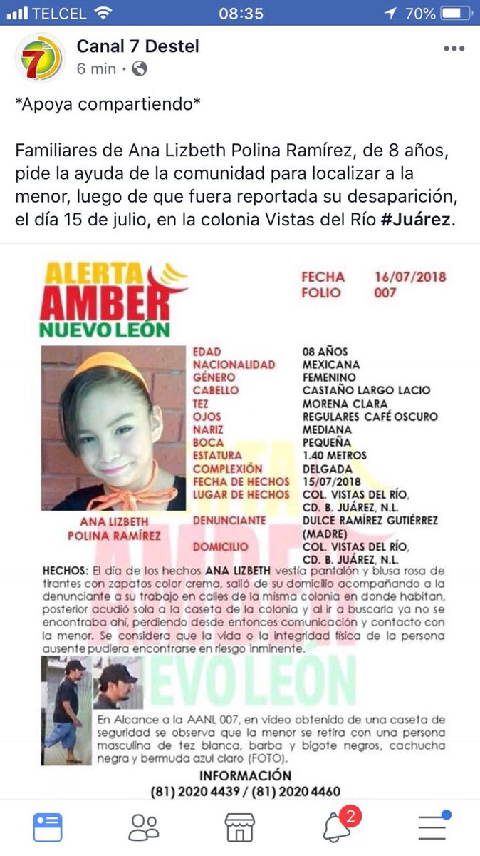 Hagamos un frente común, apoyemos para su localización