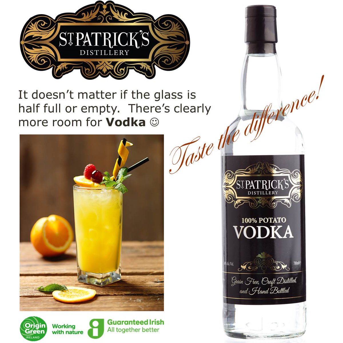 StPatsDistLtd's tweet photo. St. Patrick's VodkaπΉsmooth enough to drink neat over ice π₯ #StPatricksVodka #IrishVodka #TasteTheDifference #VodkaTime π @StDistillery https://t.co/3wWT3abpv6