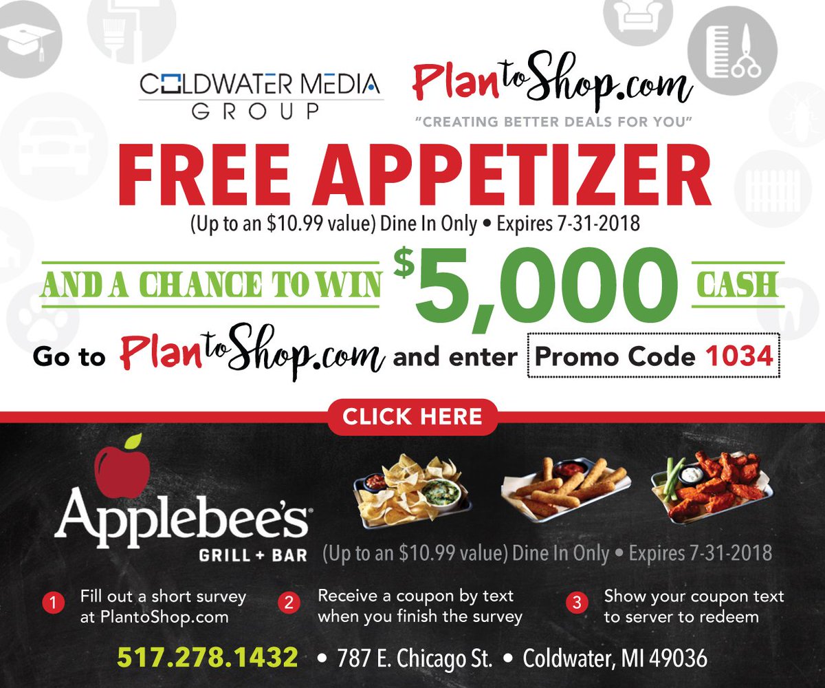 ChristyTDR's tweet photo. #FREEAPPETIZER at #Applebee’s when you take out brief #survey at https://t.co/ld7nKBOUX9. You’ll be entered to win $5,000 cash! Just go to https://t.co/N4jjTzupbw and enter promo code 1033! https://t.co/6O3vr3eXDB