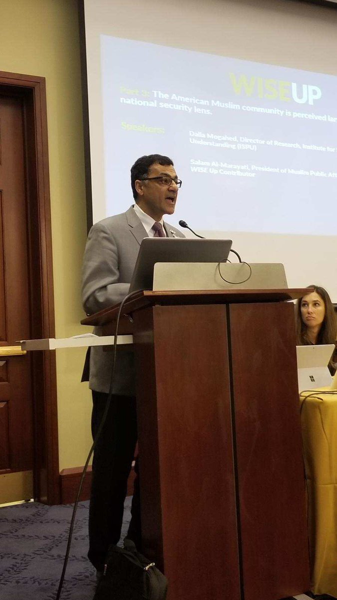 mpac_national's tweet photo. "Even law enforcement says that we need to move American Muslim affairs out of counterterrorism." @SalamAlmarayati, MPAC President and co-founder at the @WISEUpReport congressional briefing https://t.co/6x6gJMsq70