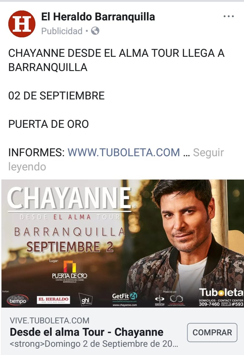 wenlya05's tweet photo. @CHAYANNEMUSIC #Barranquilla 2 de septiembre @TuBoletaNews @Sihayplan @adnbarranquilla @PuertadeOroBaq @QhuboQuilla @Cartagena @RadioTiempo1045 @RadioTiempo885 https://t.co/XOR3BkGdEH