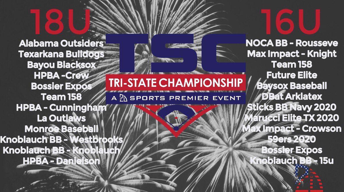 2Dsportsbsb's tweet photo. Excited For This Years TSC! ⚾️

Great Teams representing LA, MS, TX, AR, and AL. Check out the list of teams⬇️

@KnoblauchBall @baysoxbbacademy @HPbaseball3 @AR_MaxImpact @monroebsball @59Baseball1 @AR_Sticks @team158saraland @MarucciEliteTX @FuturesElite 

#Play2D #TSC https://t.co/1x2AQPF7zO