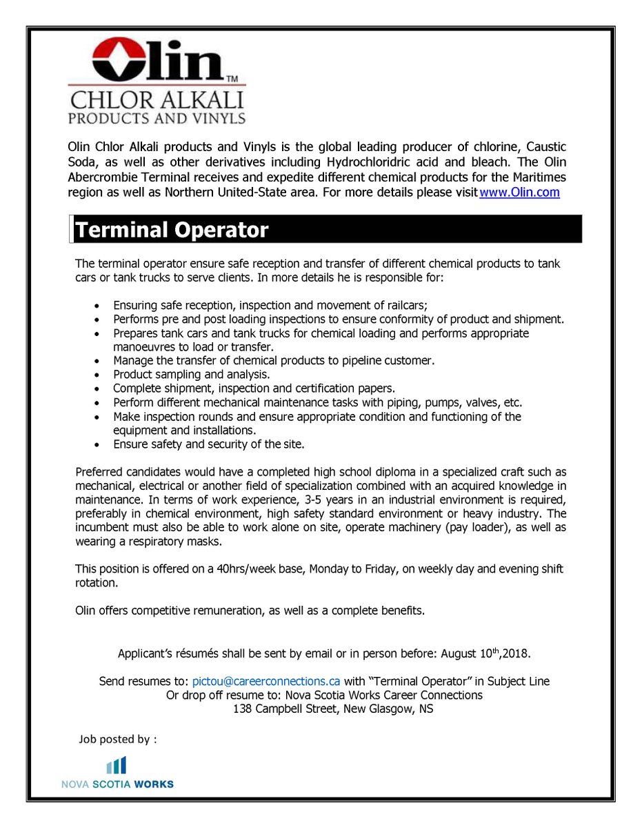 nsworkscareer's tweet image. #jobs #terminaloperator #nsworks #NovaScotia