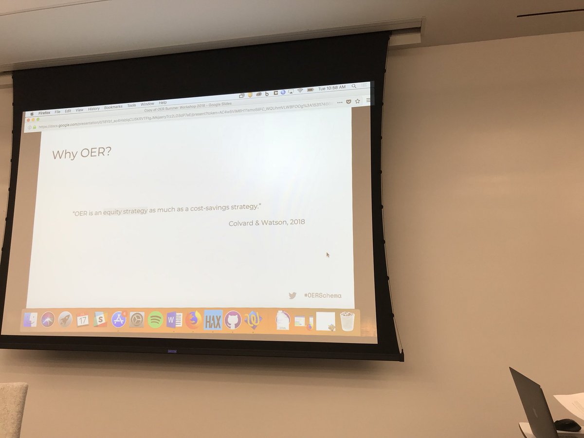 ethaliajl's tweet photo. #LDSC18 @katrinamwehr describing how #oerschema workflow helps authors overcome barriers to #oer production. https://t.co/CJUW20RrFa