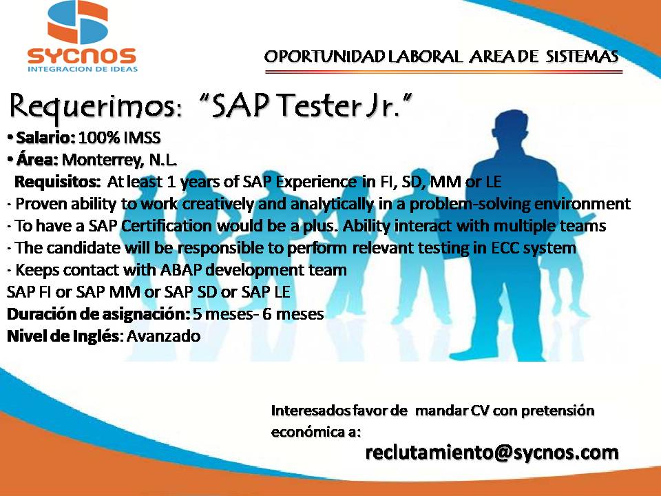 sycnos's tweet image. #SYCNOS
#VacanteMonterrey
#SAPTester
