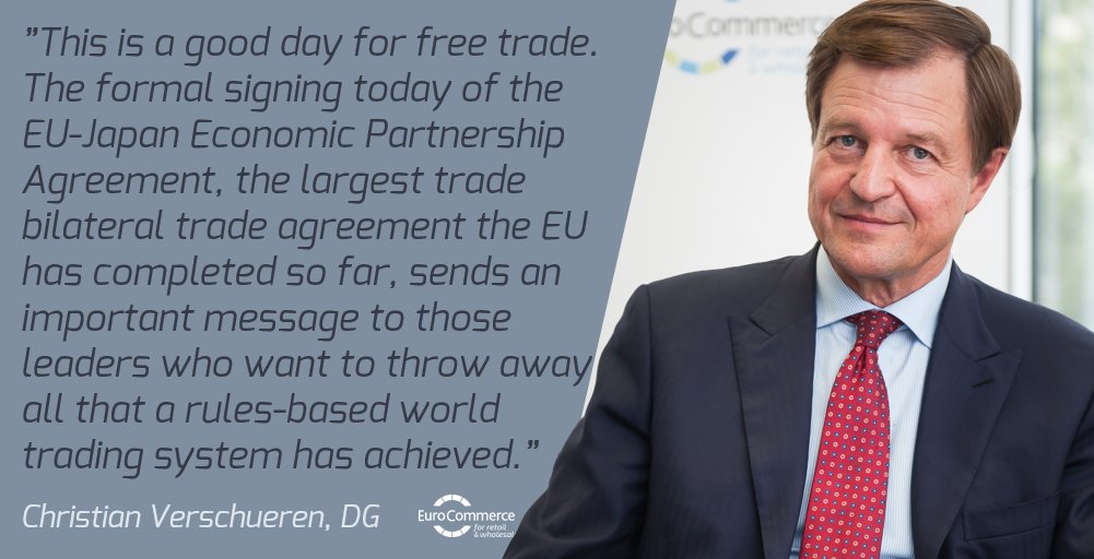 EuroCommerce's tweet image. PRESS RELEASE | #EUJapan 🇪🇺🇯🇵trade agreement a further sign of Europe moving ahead with #openmarkets | 👉 bit.ly/2uuQueh 👈 | #EUtrade #FTA