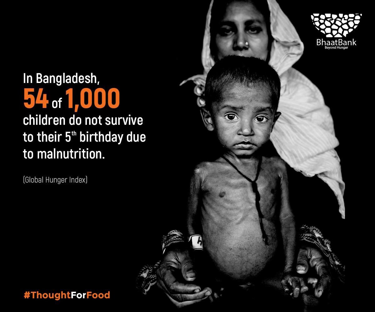 BhaatBank's tweet photo. Yes, hunger is a real problem. And we are here to address it, one step at a time. Let's end hunger together!  

#FoodForThought #BhaatBank @bdidentity  @UNICEFBD @VoicesofBangla @pagebdlive24 https://t.co/lj9p32rBGV