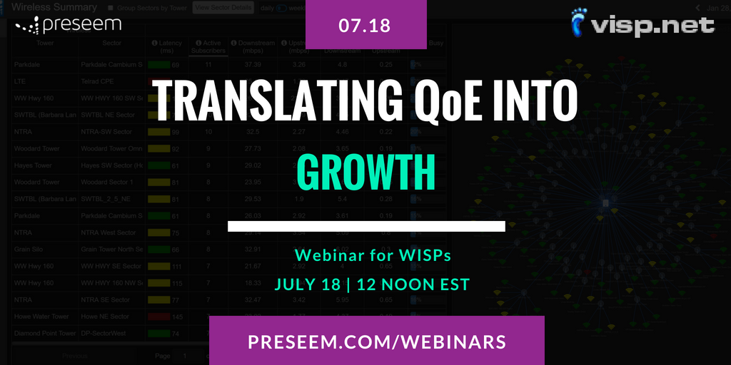visp_net's tweet photo. We’re going live in less than 3 hours! Are you joining WISPs from around the world as we delve into QoE and its impact on business sales and growth for WISPs? YOU SHOULD! https://t.co/hkiNu1L35F #WebinarforWISPs https://t.co/E4iblmkCb4