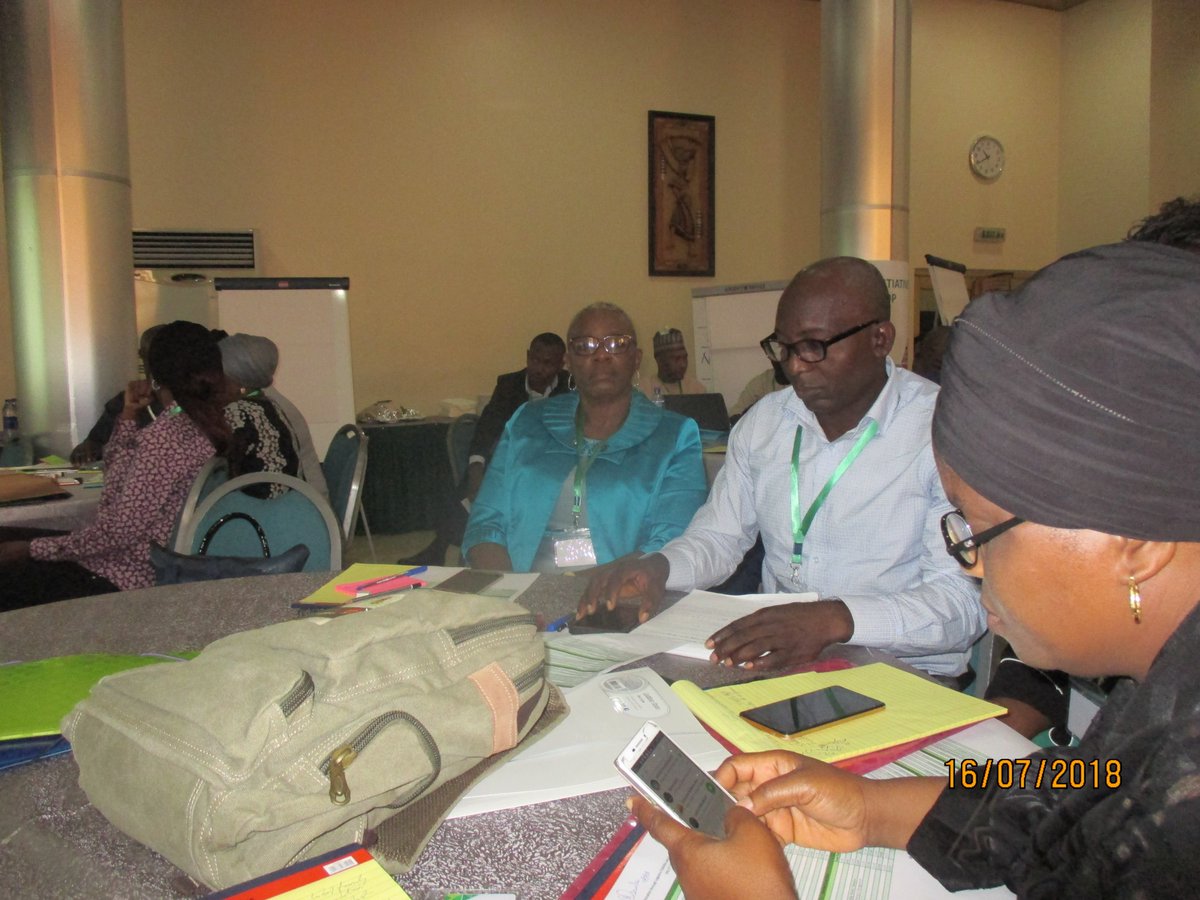 WarehouseVisib1's tweet photo. Pharmacist Linus Odoemene, National Coordinator, Nigeria Supply Chain Integration Project, ARC staff, Pharmacist Modupe Chukwumah, Project Manager, Warehouse Visibility &amp; Governance Project and others at the ongoing 3 day workshop put together by SOLVE in Abuja. https://t.co/FuNni4P0y9
