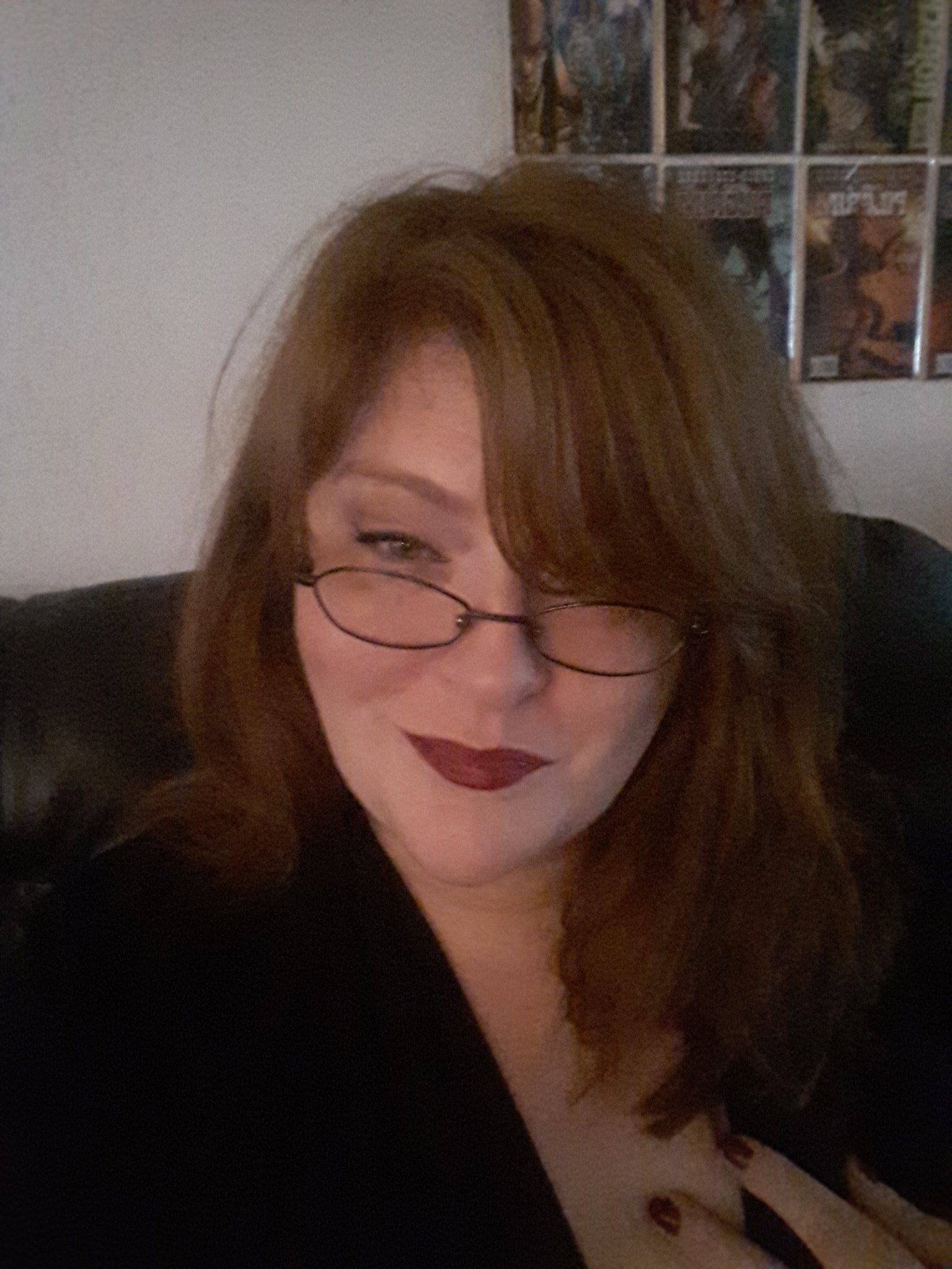 While doing an ignore session earlier, I tested out a dark red lip stain. Red shades are tough for redheads - but I like it! (This is post-headset hair.) https://t.co/t9sjYiFA3A