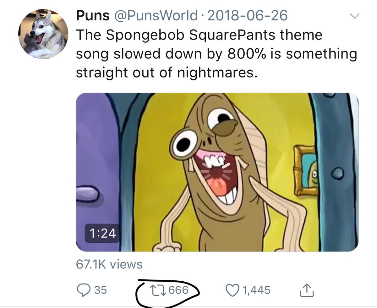 Puns on Twitter "The Spongebob SquarePants theme song slowed down by