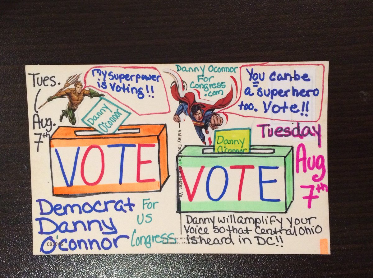 CraftivistG's tweet photo. #VotingIsMySuperpower #BeAHero
Today’s #PostcardToVoters heading to #OH12 to #gotv for @dannyoconnor1 reminding voters that....
#YourVoteYourVoice
#DannyOConnorForCongress https://t.co/MGEEcqRnrn