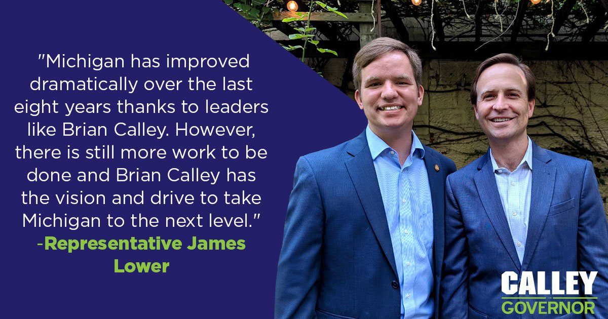 briancalley's tweet photo. .@JamesEdmore is a strong conservative who like me, wants to take the #MichiganComeback to the next level. Thank you for your support! #ContinueTheComeback https://t.co/78EzfT2MH2