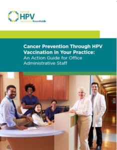 Office staff are important #cancerprevention champions! Create a pro-immunization office environment by displaying posters, brochures, flyers, and handouts. Get specific tips and join the #HPVSuper6Hero Team: hpvroundtable.org/power/ #hpvvax #vaccineswork #HPV