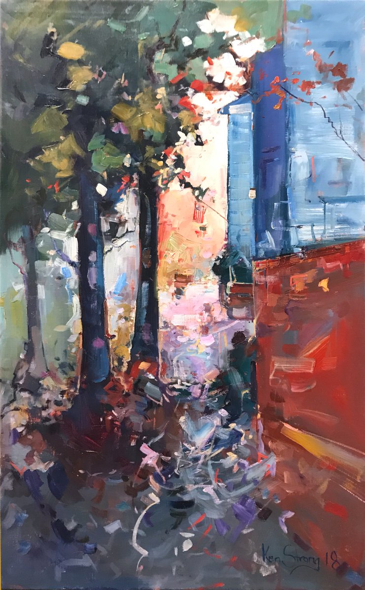 BroadwayFrames's tweet photo. A @kenstrong2013 view of #Georgetown. I'd live there. #expressionistlandscape #art https://t.co/7Zag3DrU8P