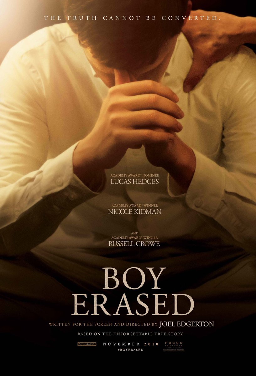 Incredible work by <a href="/joeledgerton1/">joel edgerton</a> <a href="/lucashedgess/">Ventu ☺️🍿🌞</a> @NicoleKidman <a href="/russellcrowe/">Russell Crowe</a> <a href="/troyesivan/">👼🏼</a> and so many more! Can’t with for everyone to see this film #boyerased ❤️