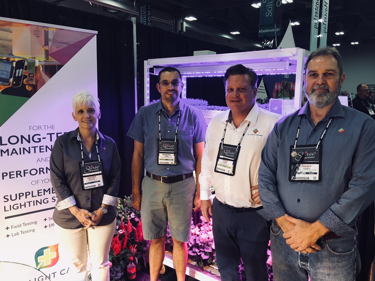 PLlight's tweet photo. Earlier today, Professor Roberto Lopez stopped by to visit the team at #Cultivate18. Stay tuned for some exciting news on a pending #research collaboration! #pllight @HorticultureMSU https://t.co/dZbenJymxI