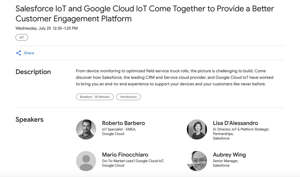 charlieisaacs's tweet photo. Join us at #googlenext18! "@Salesforce #IoT and @Google Cloud IoT Come Together to Provide a Better Customer Engagement Platform"   #SalesforceIoT https://t.co/au3hT7LAl8 https://t.co/oxgRyuW1ye