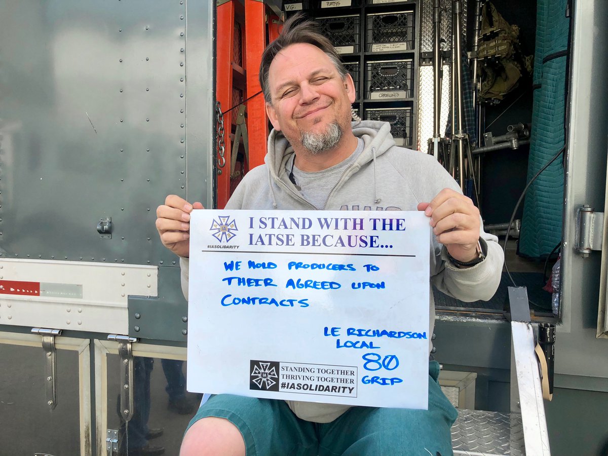 Tell us why YOU stand with the @IATSE by snapping a picture of yourself and using #IASolidarity. iasolidarity.com