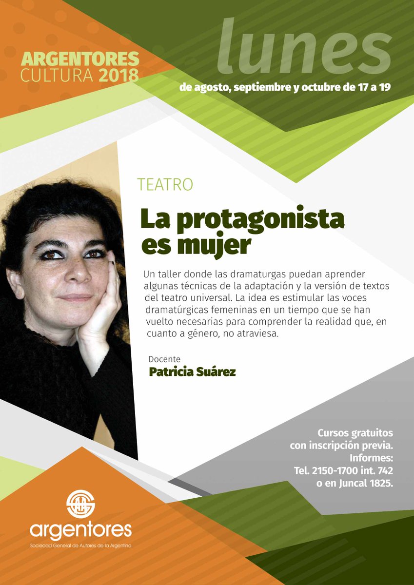 TALLERES GRATUITOS
ARGENTORES 2018 - SEGUNDO SEMESTRE