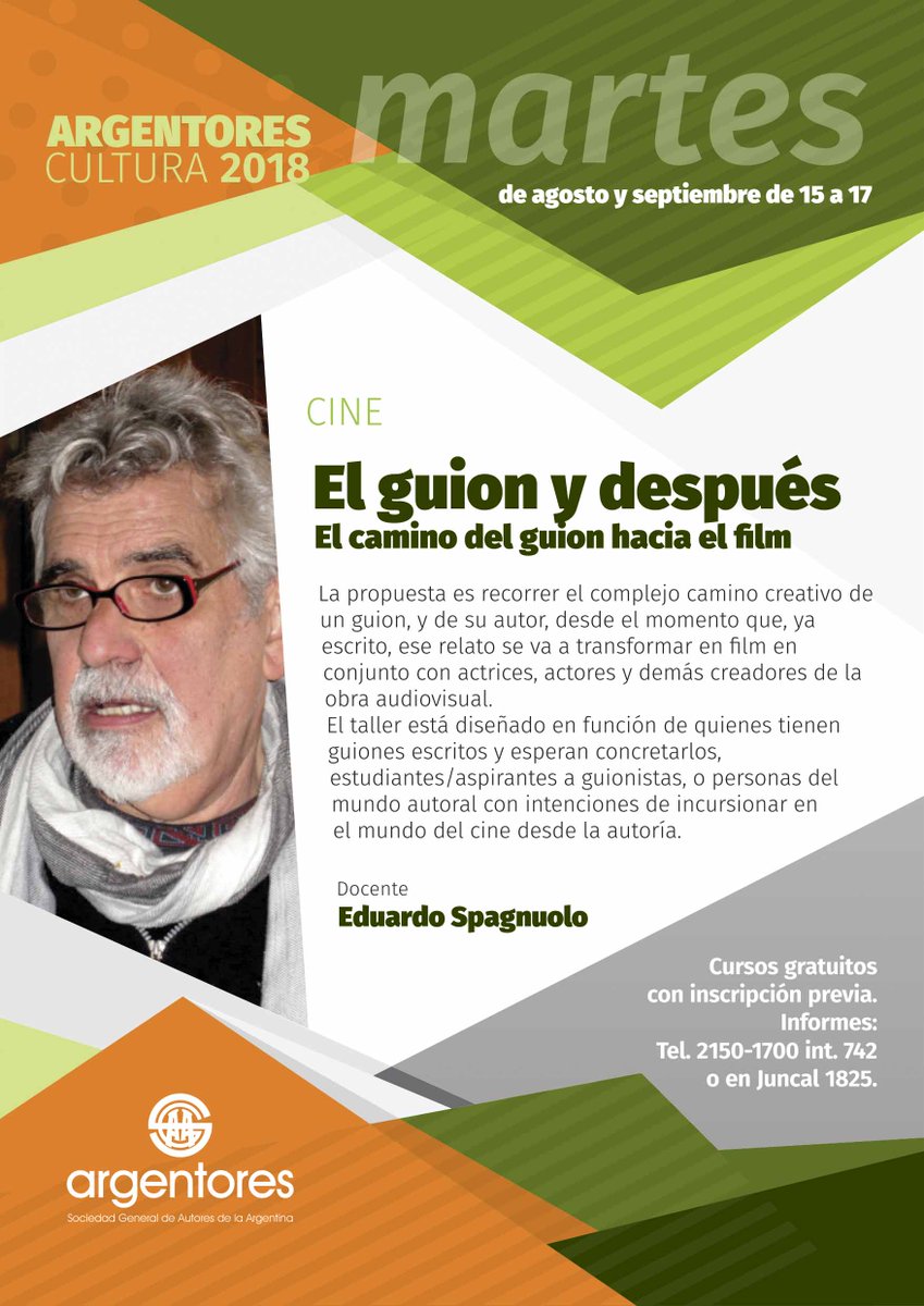 TALLERES GRATUITOS
ARGENTORES 2018 - SEGUNDO SEMESTRE