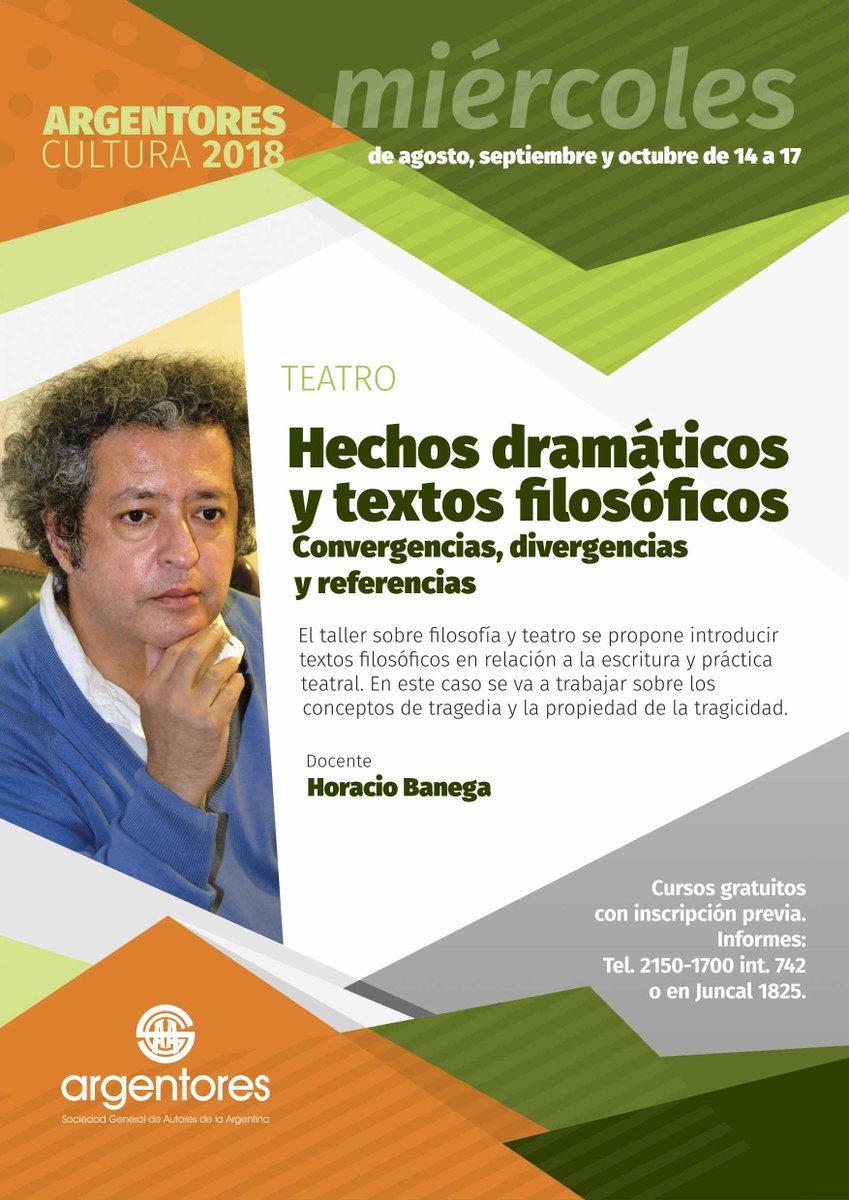 TALLERES GRATUITOS
ARGENTORES 2018 - SEGUNDO SEMESTRE