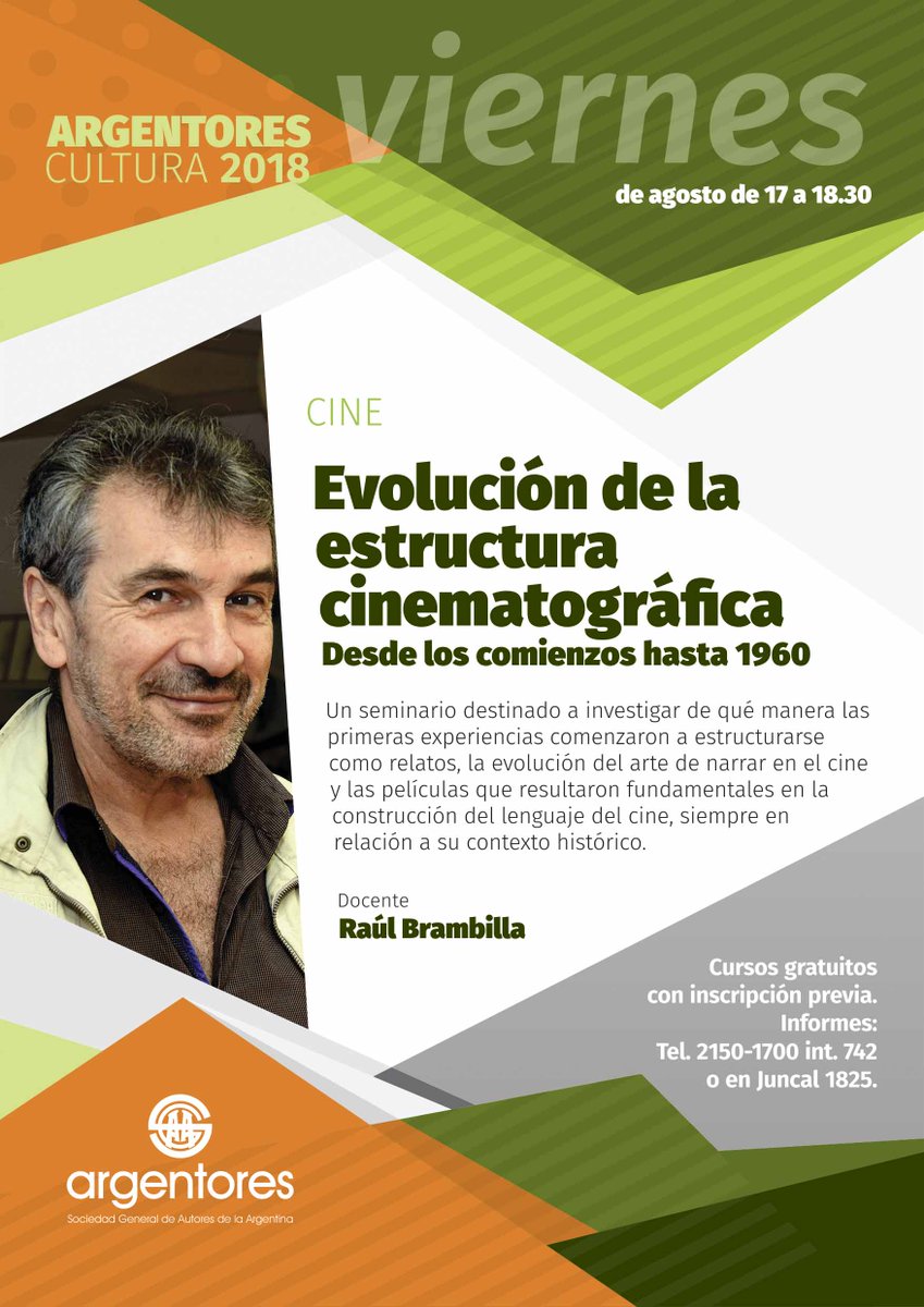 TALLERES GRATUITOS
ARGENTORES 2018 - SEGUNDO SEMESTRE