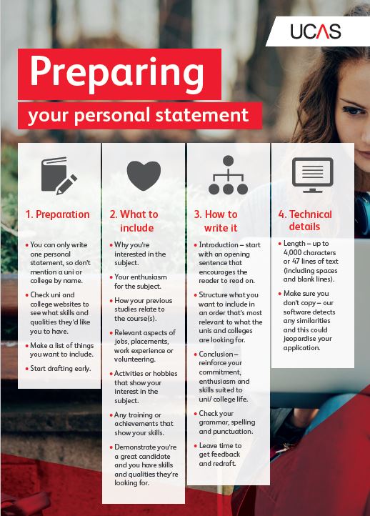 ucas_online's tweet photo. Need some inspiration for completing your personal statement? Our personal statement timeline will help https://t.co/p213Gc6RkO