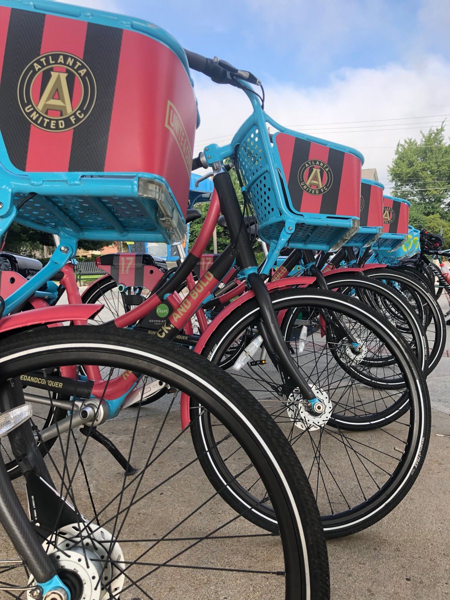 Calling all ATL 🚴‍♀️🚴‍♂️! @ATLUTD, @RelayBikeShare & @atlantabike have partnered to release 17 unique bikes into the city. The @ATLUTD Foundation will match $2,000 of fees generated by the bikes and donate to the @atlantaymca ⚽ program! Can you spot one? #ATLBeltline