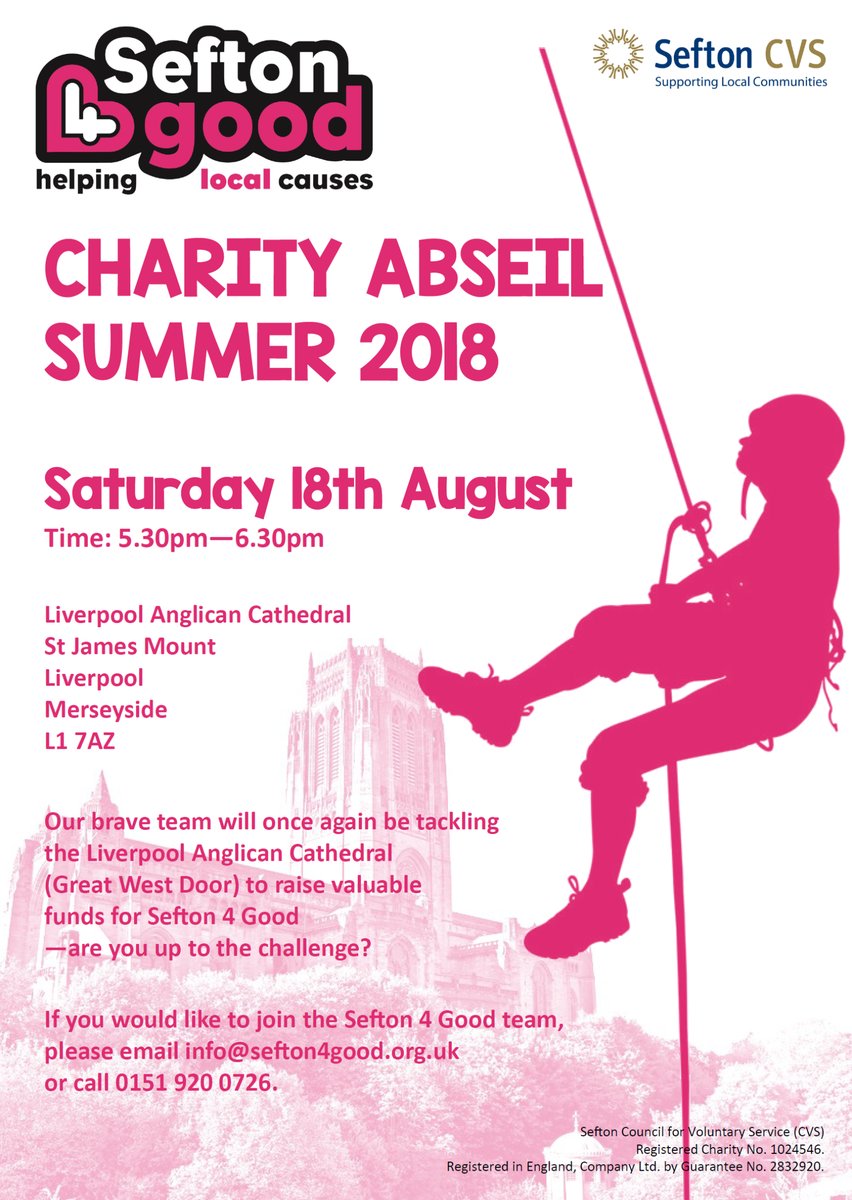 SeftonMayor's tweet photo. I happy to announce that both myself and my son will be abseiling 150ft down Liverpool Cathedral on Saturday 18th August to raise money for @Sefton4Good if you wish to sponsor us please use this link: https://t.co/LeUeFZqNzP @seftoncouncil @Ollie_Cowan @NicsterComms https://t.co/5ooAAsBVZD