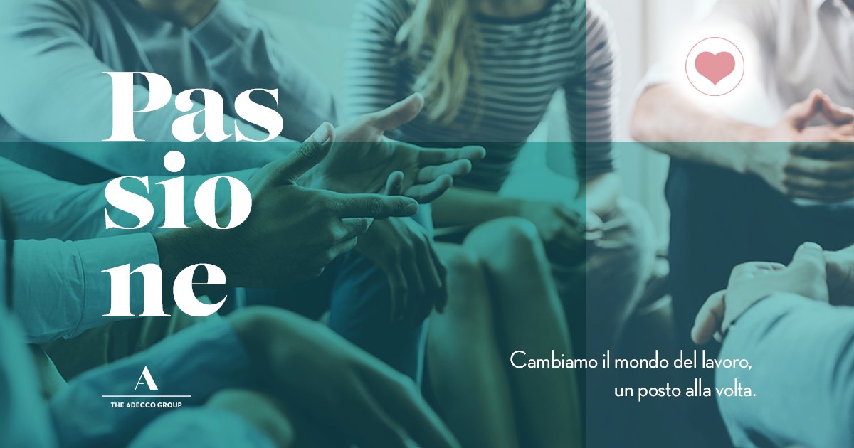 AdeccoGroupITA's tweet photo. #Passione: uno dei #valori in cui noi crediamo. Trasmettere interesse e partecipazione è il punto di partenza per creare un mondo del #lavoro migliore e sentirsi sempre appagati dalla propria crescita professionale. #workisprogress https://t.co/BLdDUxHzgD https://t.co/fux7CcbwAD