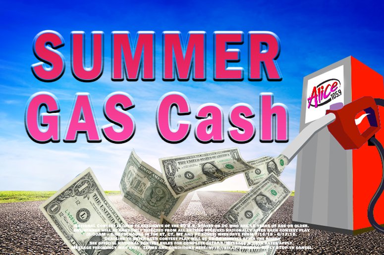 Your chance to win $1000 Summer GAS #Cash happens every hour 7am-7pm on <a href="/alice1059/">Alice 105.9</a>! Brought to you by Colorado Lottery! alice1059.com/cash