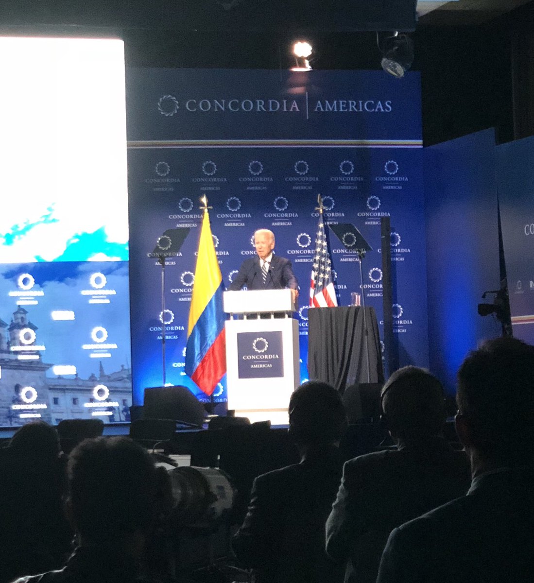 mk_it_hppn's tweet photo. I view Colombia as the keystone to the hemisphere. @JoeBiden @PennBiden #Colombia #buildthefuture @ConcordiaSummit #Concordia18 #makechangehappen https://t.co/mtwtlwsJTm