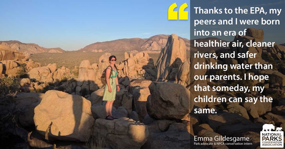 NPCA's tweet image. Right now in DC: Park advocate and NPCA intern Emma delivers her official testimony against the @EPA&apos;s new #CensoringScience proposal. Stand with Emma -- and America&apos;s parks -- by speaking out for science now: secure.npca.org/site/SPageNavi…