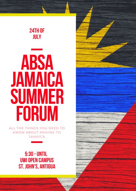 UWIMonaGuild's tweet photo. Are You a new Student coming to Jamaica in the upcoming semester for university? Come out to the ABSA Jamaica Summer Forum to find out all the things you need to know about moving to Jamaica for university! 
#ABSAJA
#ABSAfamgotchu
🇦🇬🇯🇲 https://t.co/FjJQq5kZDv