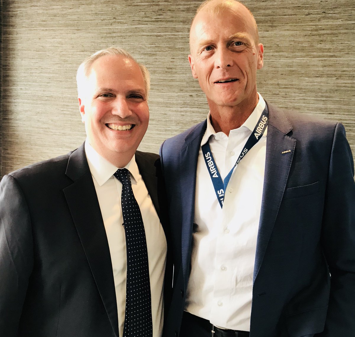 Today, we had <a href="/vagomuradian/">Vago Muradian</a> for an #interview with <a href="/Airbus/">Airbus</a> CEO Tom Enders here at #FIA18. Vago's been covering our industry for many, many years from Washington. Stay tuned for an interesting interview <a href="/defaeroreport/">Def & Aero Report</a> soon! It was a pleasure, Vago, as always! @AirbusPress