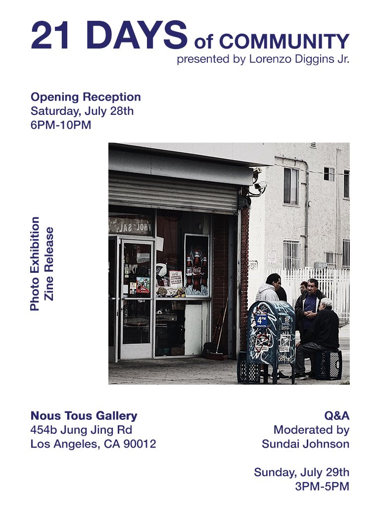 essentialman_ld's tweet photo. Join me for the opening reception of my "21 Days of Community" photo exhibition at the Nous Tous Gallery! - https://t.co/sUEhoscnbg https://t.co/47l0x2GELe
