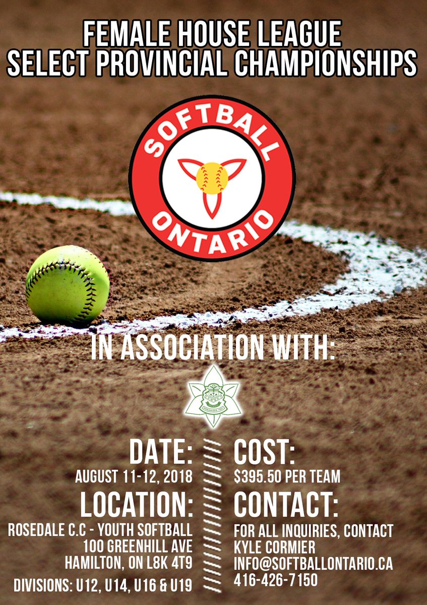 Softball Ontario 🥎 (@softballontario) on Twitter photo The July 27th deadline is coming up, register now for your chance to be the Ontario Female House League Selects Provincial Champions! @OntarioPWSA <a href="/OASASoftball/">OASA Softball</a> <a href="/SoftballOntario/">Softball Ontario 🥎</a> <a href="/SoftballCanada/">Softball Canada</a> The July 27th deadline is coming up, register now for your chance to be the Ontario Female House League Selects Provincial Champions! @OntarioPWSA <a href="/OASASoftball/">OASA Softball</a> <a href="/SoftballOntario/">Softball Ontario 🥎</a> <a href="/SoftballCanada/">Softball Canada</a>