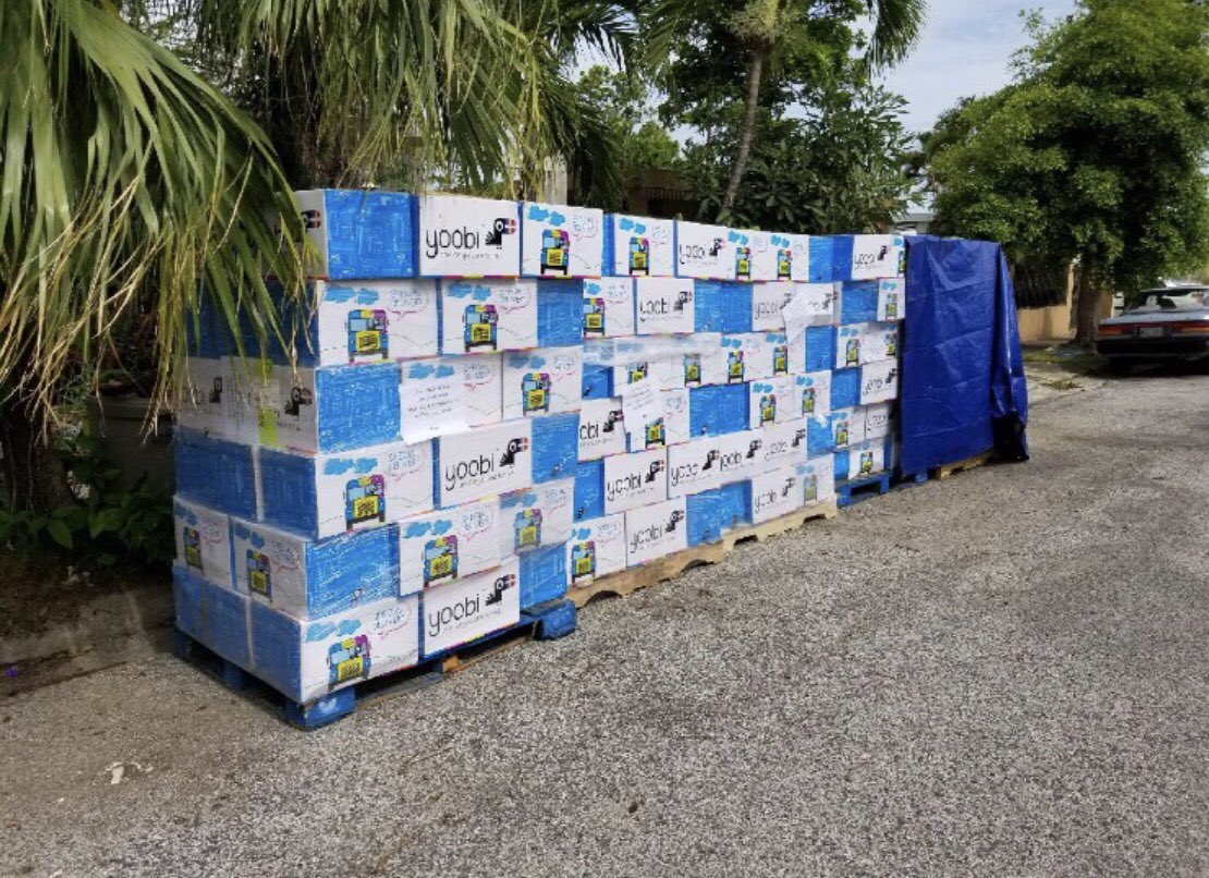 angiemartinez's tweet photo. thanks to @tidal and @KidsInNeed foundation! we brought much needed school supplies to children in Puerto Rico who are still experiencing the long term devastation from the hurricane https://t.co/RNhGf7mEYn