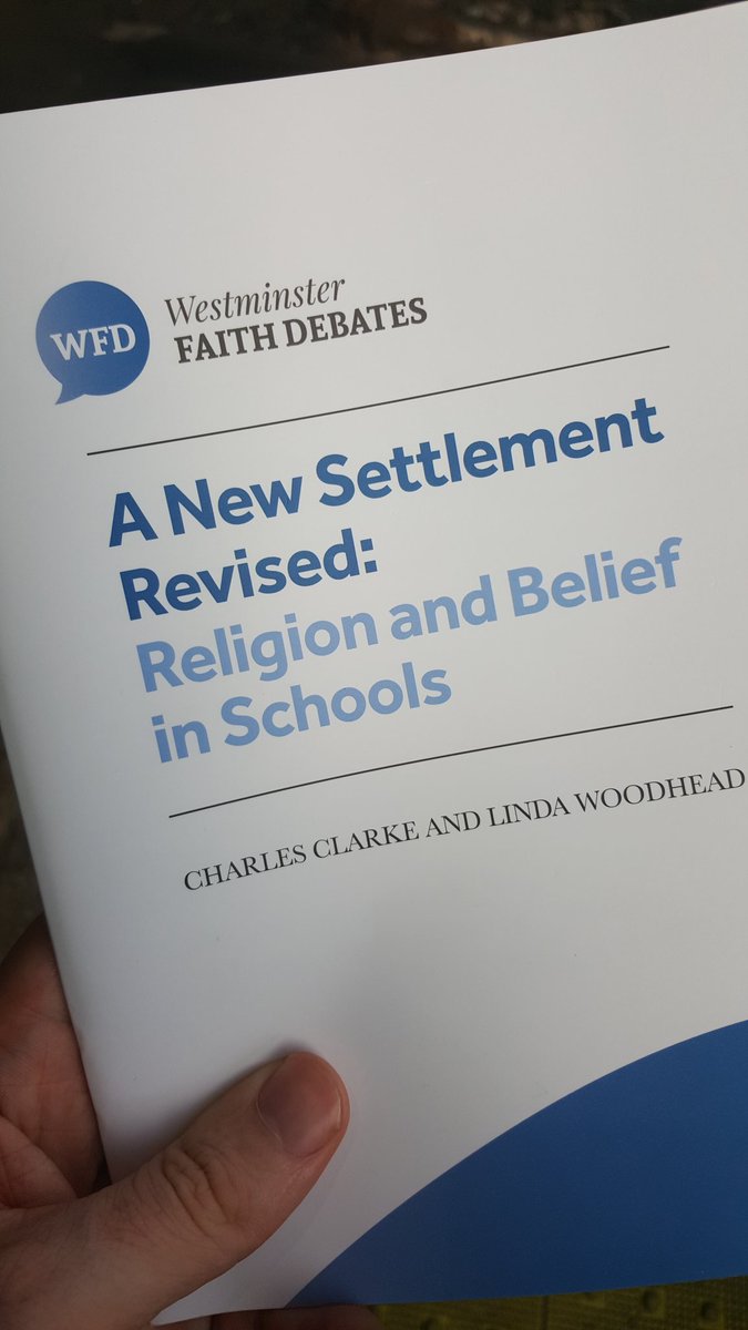 ThisisRudi's tweet photo. Charles Clarke &amp; @LindaWoodhead's "A New Settlement Revised" is a fascinating report. There's a lot in there to chew over. It will provoke a lot of debate, I'm sure! @FaithDebates https://t.co/l97cRfxGvq