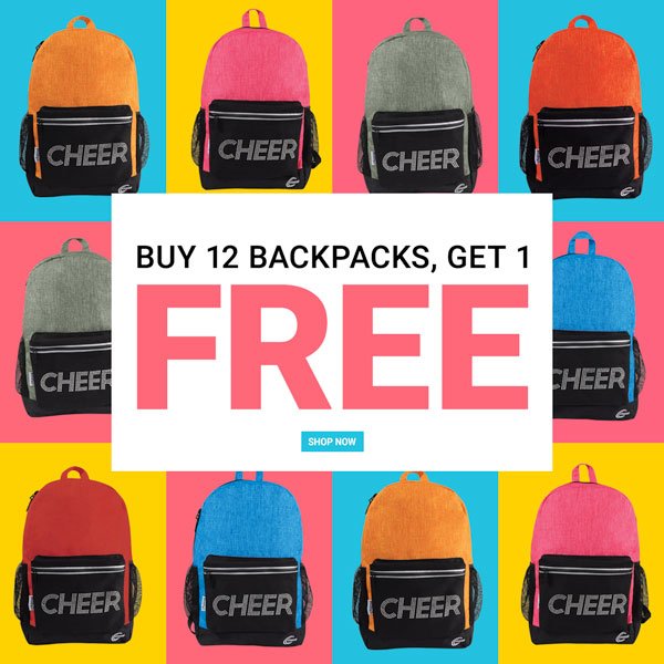 ChasseCheer's tweet photo. the #bag trains leaving 🚂so get on board now. Shop ALL backpacks @omnicheer for you and your #Squad and get a 13th free https://t.co/V7WZR8Agyo
