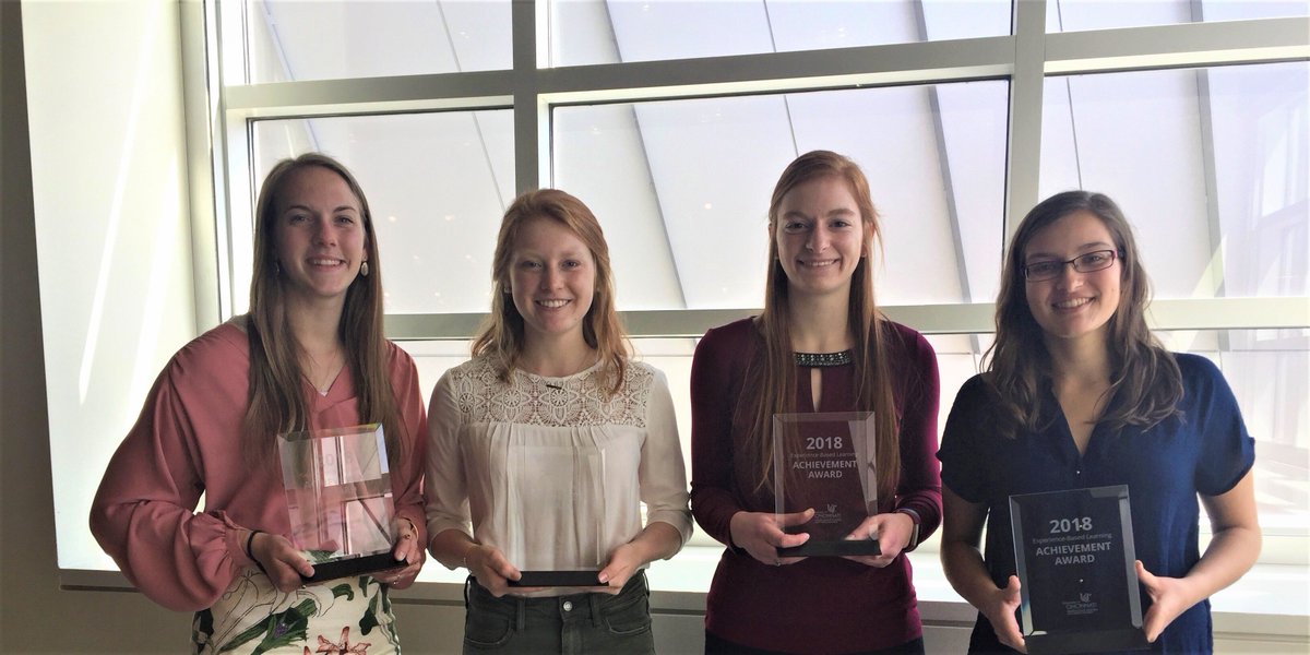 UC_CEAS's tweet photo. #TYOHT: CEAS bearcats Sarah Biehl &amp; Kathryn Huster's team received the Neil Armstrong Innovation Award for participating in the local Urban Wilderness Project. Learn how these #WomenInSTEM helped "bring the woods to inner city kids." https://t.co/dW9hiRjgJJ #WeEngineerBetter https://t.co/wc75sfvhjZ