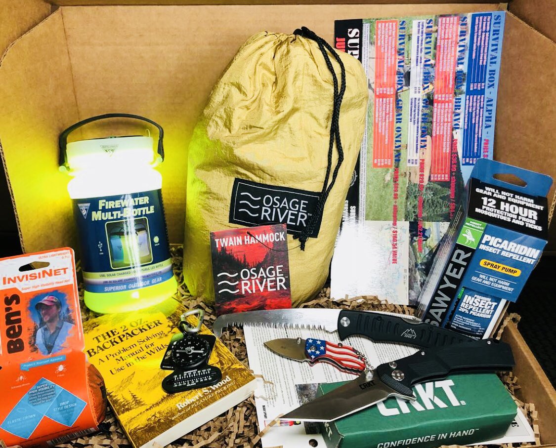 woodup17's tweet photo. JULY 2018 SURVIVAL BOXES -ALPHA, GEAR, and GEAR XL

SURVIVING THE GREAT OUTDOORS 
HIKING &amp; CAMPING THE USA
https://t.co/JJqTvjqfO1 https://t.co/cXB4EzT3Wn