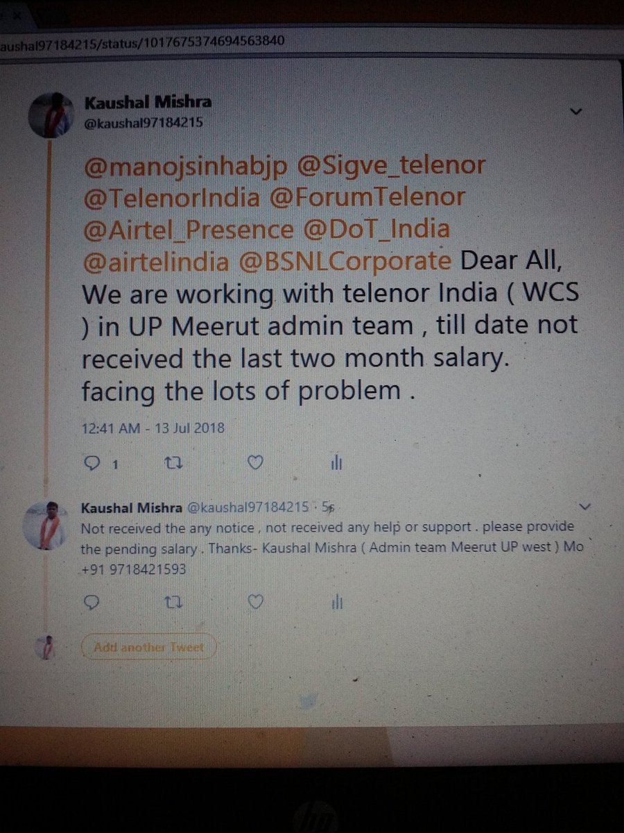 kaushal97184215's tweet photo. @Sigve_telenor @BeritSvendsen @TelenorGroup @ForumTelenor @airtelindia @Airtel_Presence @manojsinhabjp @PMOIndia @DoT_India https://t.co/yixuAZH9kE